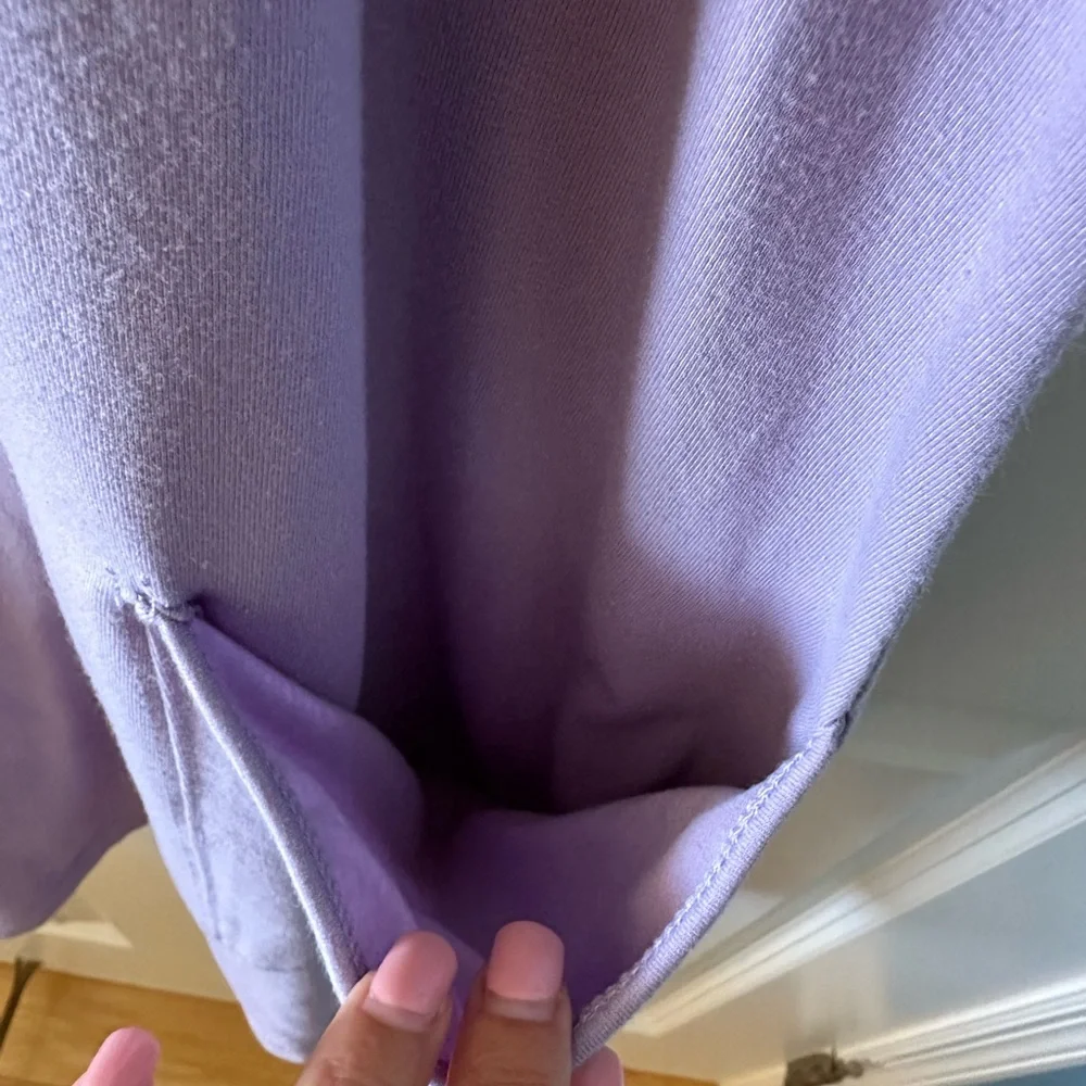 Free People Style Lavender Athletic Romper Built In Shorts Pockets Athleisure - Picture 5 of 7